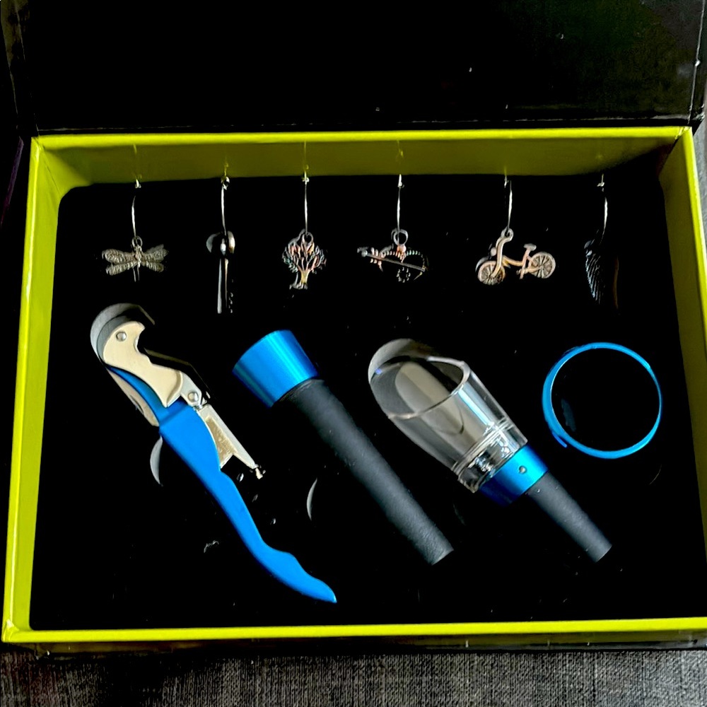 Wine Accessory Set with Charms